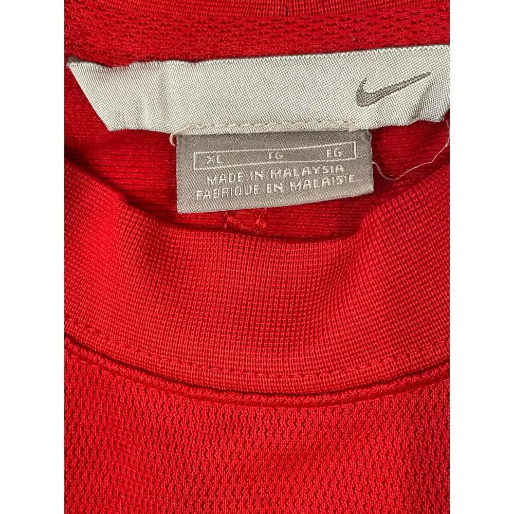 Nike Long Sleeve High‑Low Hem Top Size XL Red Activewear